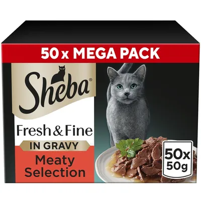 Sheba Fresh & Fine in Gravy Mini Pouches 50 x 50g