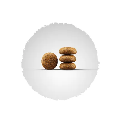 Krupni plan četiri smeđe, okrugle krokete, jedna pojedinačno, tri naslagane. Prikaz oblika i teksture hrane.