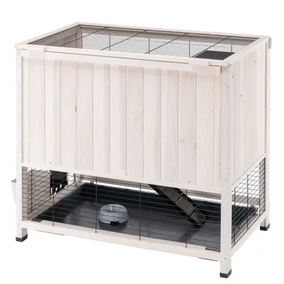Kaninbur i træ Indoor Home - Hvid: L 107,5 x B 67,5 x H 102 cm Kaninbur i træ Indoor Home - Hvid: L 107,5 x B 67,5 x H 102 cm