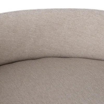Nærbillede af beige stofmateriale med struktureret overflade, muligvis til en hundeseng eller et møbel.