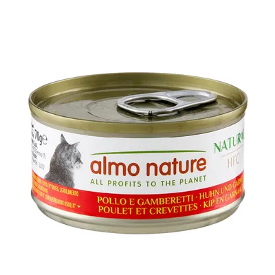 Almo Nature HFC Natural, conservă 70g, pui și creveți.