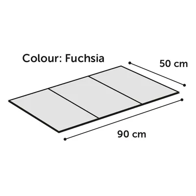 Dimensiones del producto: largo 90 cm, ancho 50 cm. Color: fucsia.