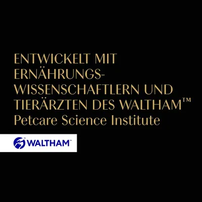 ENTWICKELT MIT ERNÄHRUNGSWISSENSCHAFTLERN UND TIERÄRZTEN DES WALTHAM Petcare Science Institute. WALTHAM. Текст на немецком и английском языках.