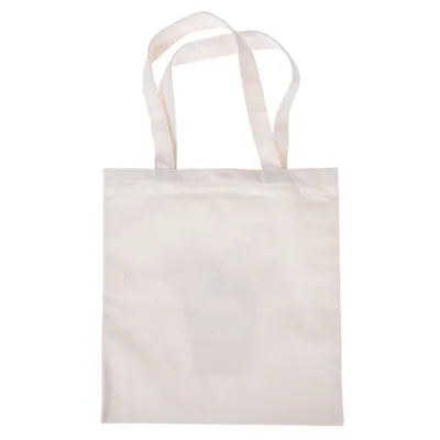 Sac cabas en tissu blanc avec deux anses, sans logo ni texte visible.