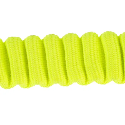 Neongelbes, geripptes Seil aus strapazierfähigem Material. Detailansicht der Textur.