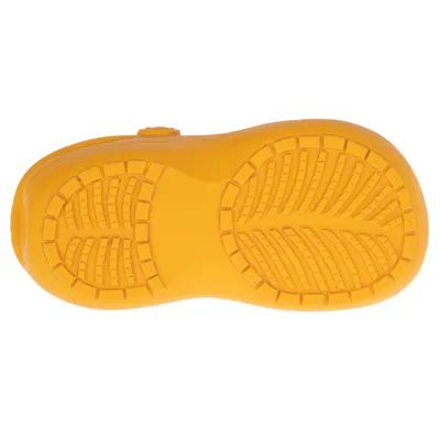 Suela de goma amarilla con perfil antideslizante, adecuada para productos para mascotas como zapatos o ropa protectora.