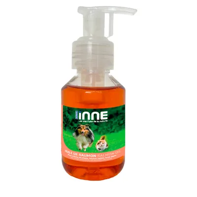 Бутилка с помпа, INNE Huile de Saumon Salmon Oil. За кучета и котки, всички породи, дневна доза.