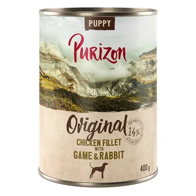 Purizon Puppy Original Chicken Fillet with Game & Rabbit, 14% protein, 400g can.
