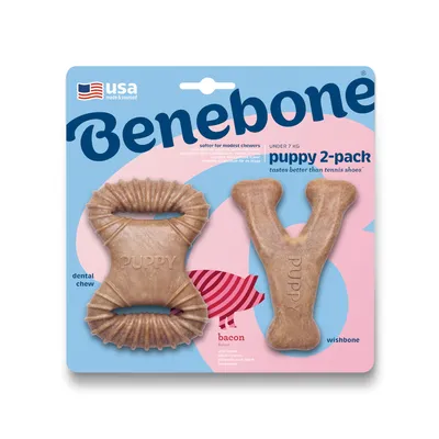 Benebone Puppy Set Jucărie dentară și os în formă de Y