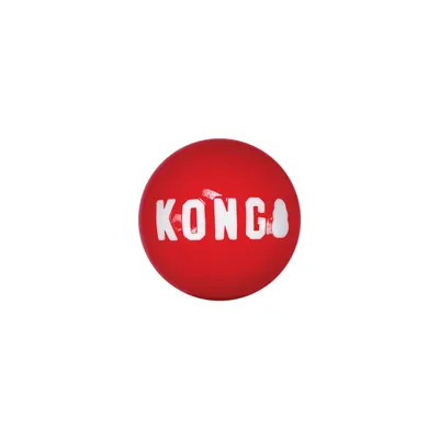 Red ball with white 'KONG' lettering and a Kong silhouette inside the letter O.