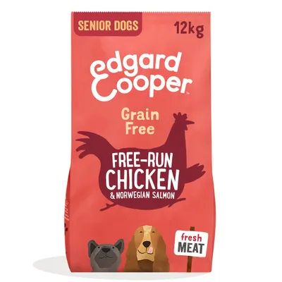 Edgard Cooper Senior Dogs hondenvoer, 12 kg, Grain Free, Free-Run Chicken & Norwegian Salmon, fresh meat
