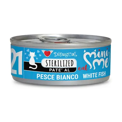 Disugual Mini Me Sterilized Pate' al Pesce Bianco White Fish. Katzenfutter in Dose, geeignet für sterilisierte Katzen.