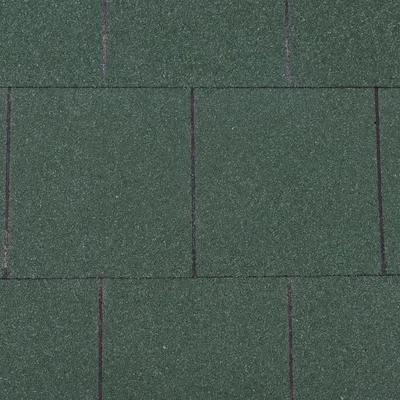 Vue rapprochée de tuiles rectangulaires vertes à surface granuleuse, posées en rangées régulières. Aucun texte ou marque visible.