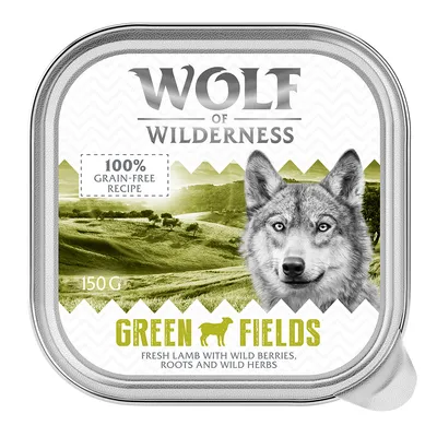 Wolf of Wilderness Green Fields, 150g. Recipe: fresh lamb with wild berries, roots and wild herbs. 100% grain-free.