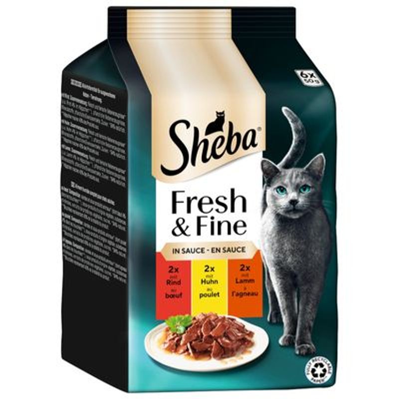 Multipack Sheba Fresh & Fijne vershoudzakjes 6 x 50 g