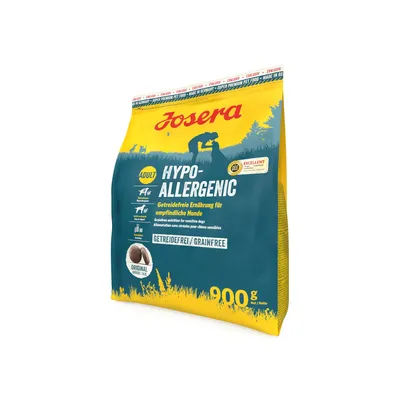 Josera Hypo-Allergenic Adult, gabonamentes táplálék érzékeny kutyáknak, 900g. Eredeti krokett forma, Made in Germany, Super Premium Petfood.