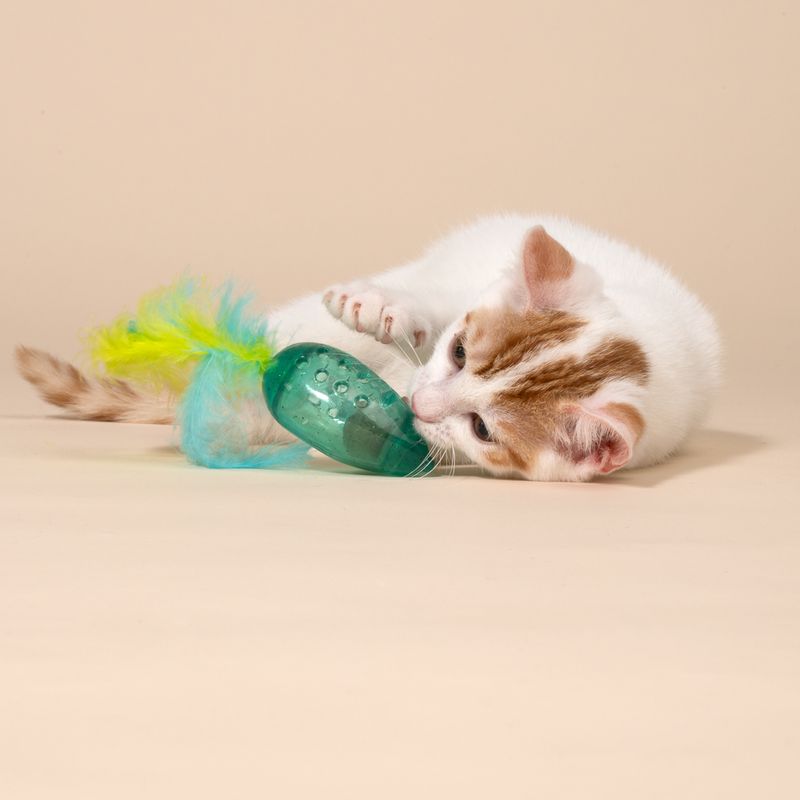 TIAKI Maus mit Katzenminzeball und Federn