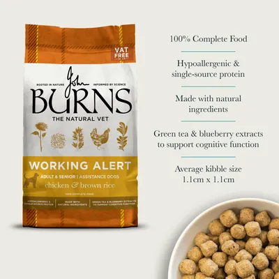 Burns Working Alert Assistance - Chicken & Brown Rice - 12kg Burns Working Alert Assistance - Chicken & Brown Rice - 12kg
