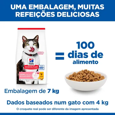 Hill's Science Plan Light Mature Adult 7+ frango ração para gatos