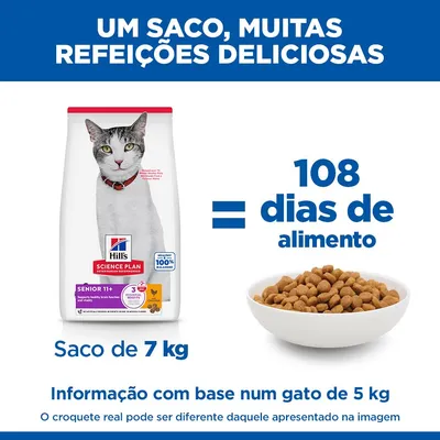 Hill's Science Plan Senior 11+ com frango ração para gatos