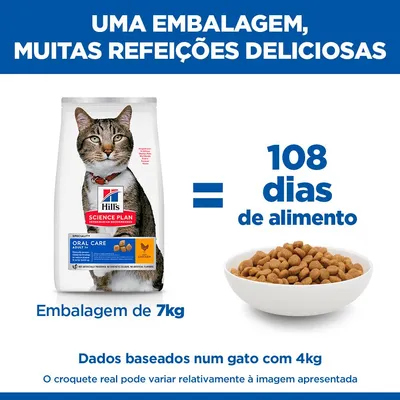 Hill's Science Plan Oral Care Adult 1+ frango ração para gatos