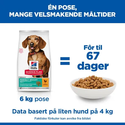 Hill's Science Plan Perfect Weight Adult 1+ Small & Mini med kylling