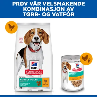 Hill's Science Plan Perfect Weight Adult 1+ Medium med kylling