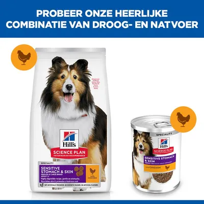 Hill's Science Plan Adult Sensitive Stomach & Skin Medium met Kip Hondenvoer