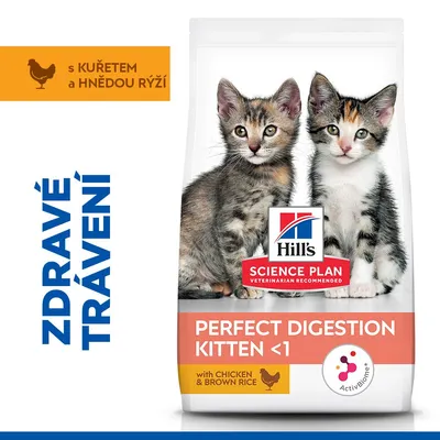 Hill's Science Plan Perfect Digestion Kitten <1 kuracie s hnedou ryžou