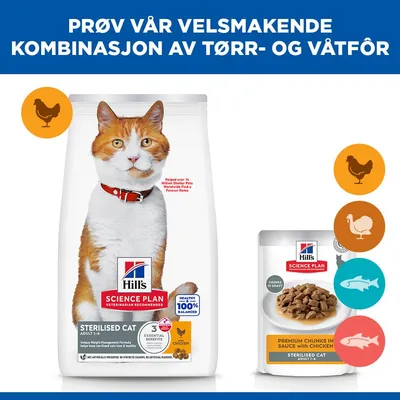 Hill's Science Plan Sterilised Cat Adult 1-6 Kylling