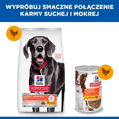 Hill's Science Plan Perfect Digestion Adult Large, kurczak i brązowy ryż