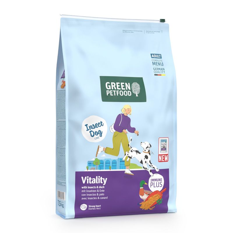 Green Petfood Vitality, insecte et canard