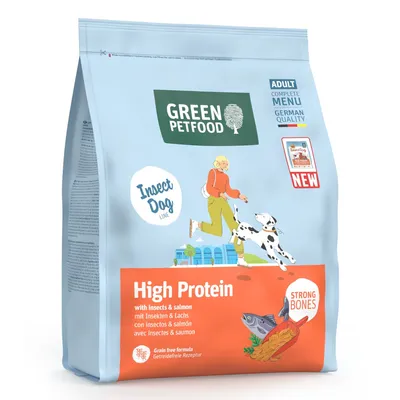 Green Petfood Insect Dog Line High Protein mit Insekten und Lachs, Adult Complete Menu, Getreidefreie Rezeptur, German Quality, Strong Bones, NEU. Green Petfood Insect Dog Line High Protein mit Insekten und Lachs, Adult Complete Menu, Getreidefreie Rezeptur, German Quality, Strong Bones, NEU.