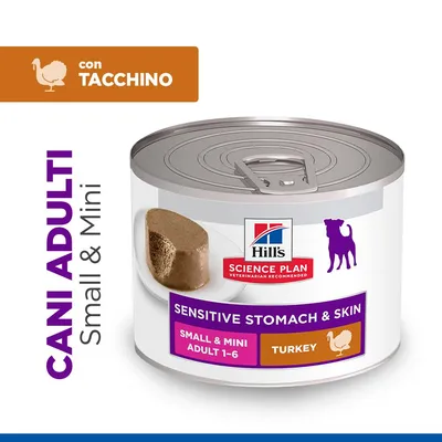 Hill's Science Plan Sensitive Stomach & Skin Adult Small & Mini Mousse Tacchino