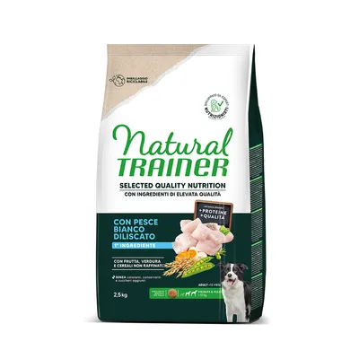 Natural Trainer Selected Quality Nutrition Adult Medium & Maxi Peixe branco