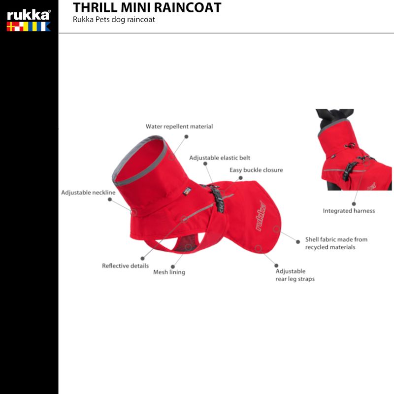 Rukka Thrill Mini regnjakke, rød