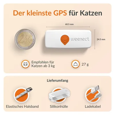 Weenect Haustier GPS Tracker XS für Katzen