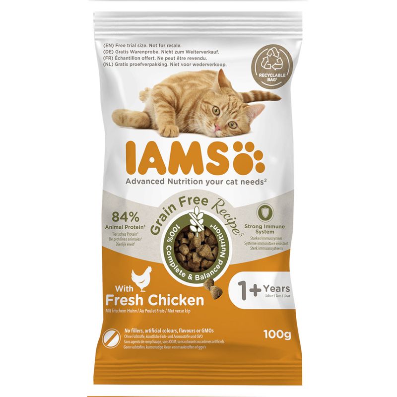 IAMS Advanced Nutrition Grain Free s kuřecím, 100 g zdarma