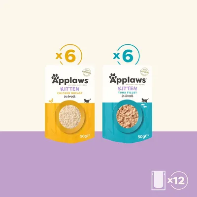 Applaws Natural Kitten in bouillon 12 x 50 g - Selectie van kip en tonijn Applaws Natural Kitten in bouillon 12 x 50 g - Selectie van kip en tonijn