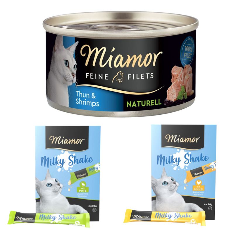 6 x 80 г Miamor Feine Filets Naturelle  + Milky Shake 8 x 20 г в подарок!