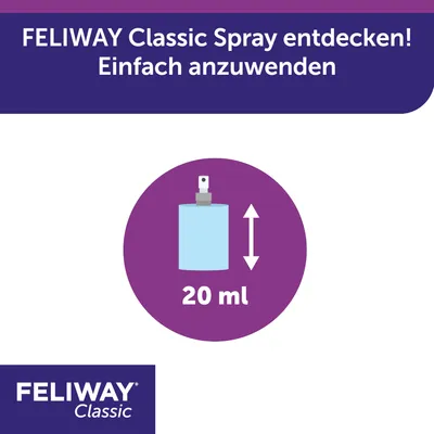 FELIWAY Classic Spray, einfach anzuwenden, 20 ml.