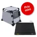 Lot : cage de transport Trixie en aluminium, gris clair + protection pour pare-chocs Rollmat
