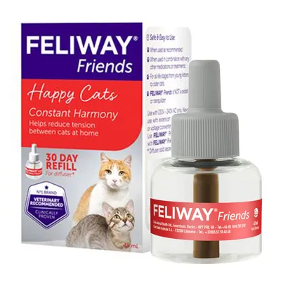 Feliway Friends Nachfüllflasche für Diffusor, reduziert Spannungen zwischen Katzen zu Hause. 30 Tage Refill, klinisch bewiesen, von Tierärzten empfohlen.