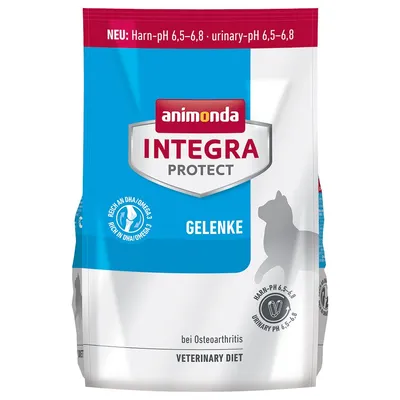 Корм для кошек animonda Integra Protect Gelenke, указано: Harn-pH 6,5–6,8, богат DHA Omega-3, при остеоартрите, Veterinary Diet.