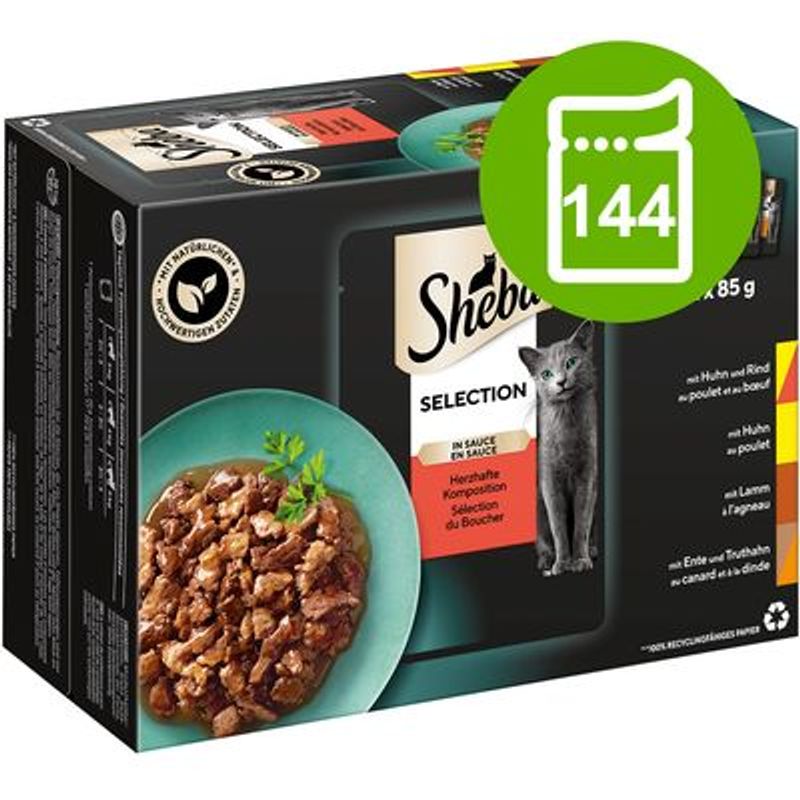 Megasparepakke Sheba Varianter poser 144 x 85 g