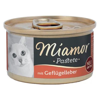 Miamor Pastete siipikarjanmaksalla, UUSI: mieto maku, kissanruoka purkissa.