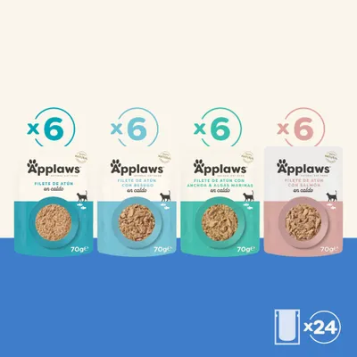 Applaws Cat Natural Fish Selection in Broth 24 x 70g - Fish Selection (4 Varieties)