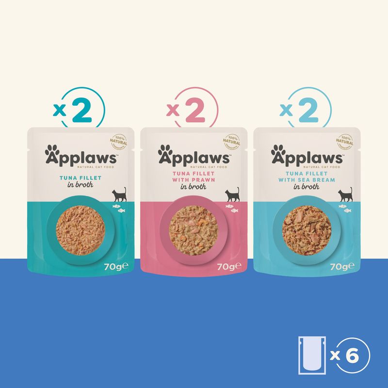 Applaws tasakos hús-/hallében vegyes csomag 12 x 70 g