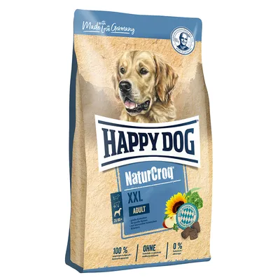 Happy Dog NaturCroq XXL Adult. Crocchette grandi per cani di taglia grande da 26 kg. 100% ingredienti naturali, senza zuccheri aggiunti. Made in Germany.