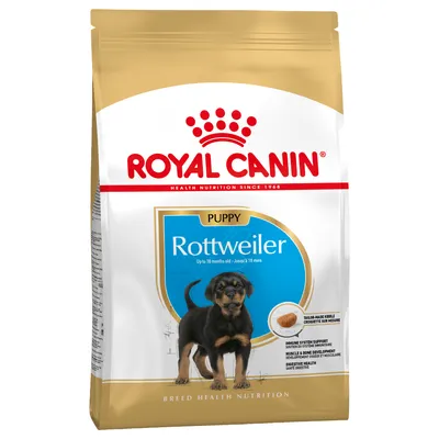 Royal Canin Puppy Rottweiler, hasta 18 meses. Apoya el sistema inmunitario, desarrollo muscular y óseo, croquetas adaptadas.